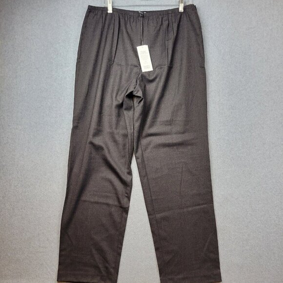 EILEEN FISHER Womens Pants Size 1X Soft Wool Flannel Straight Brown New $238 - Picture 1 of 14